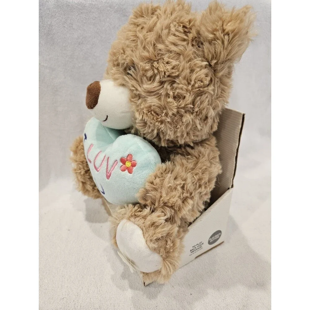 Modern Expressions Voice Recorded Plush Bear 'I Luv U' Heart Valentine's Day